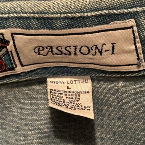 FINAL PRICE DROP Embroidered Cactus Denim Jacket by Passion-1 - Picture 3 of 7